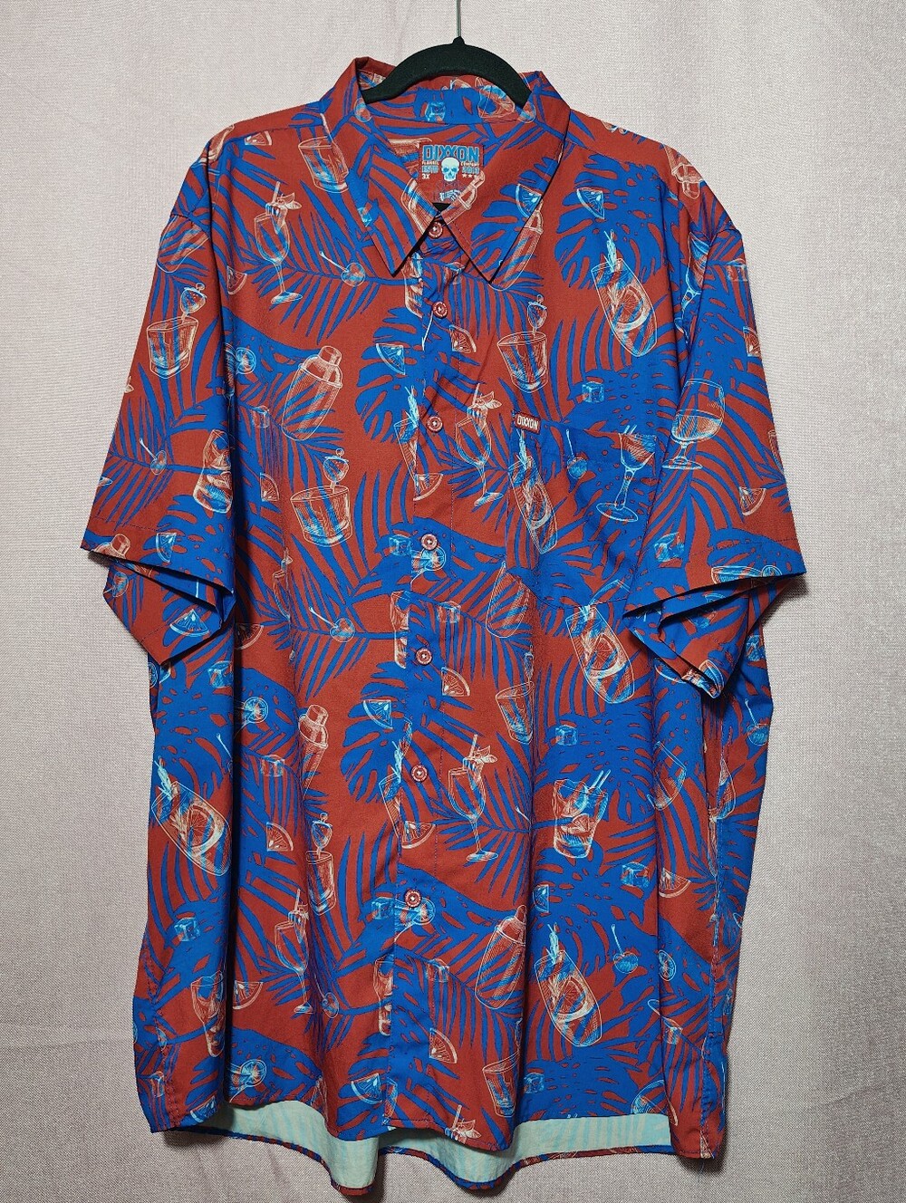 Dixxon 'The Mixxer' Red And Blue Button Up Shirt Sz 3X